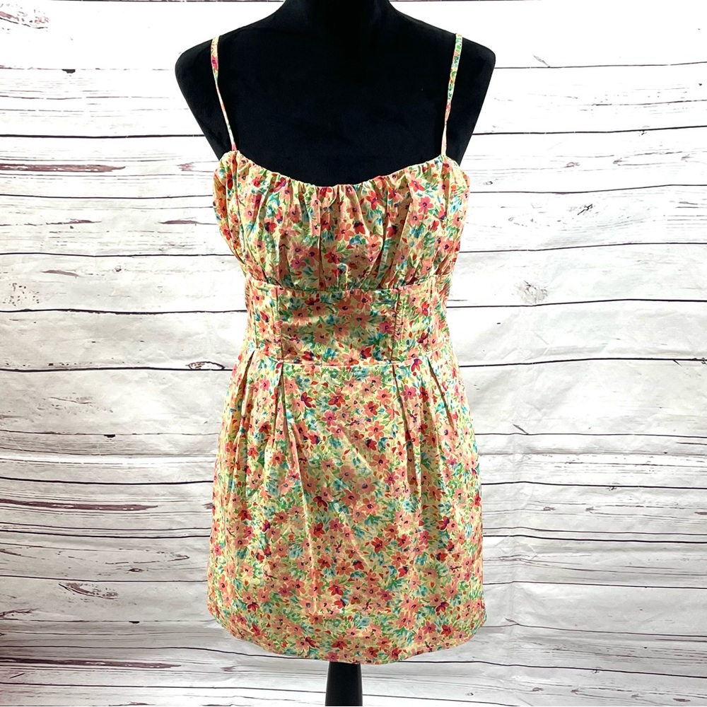Lovers + Friends Mini Dress Women’s Size M Spaghetti Straps Tab Floral
